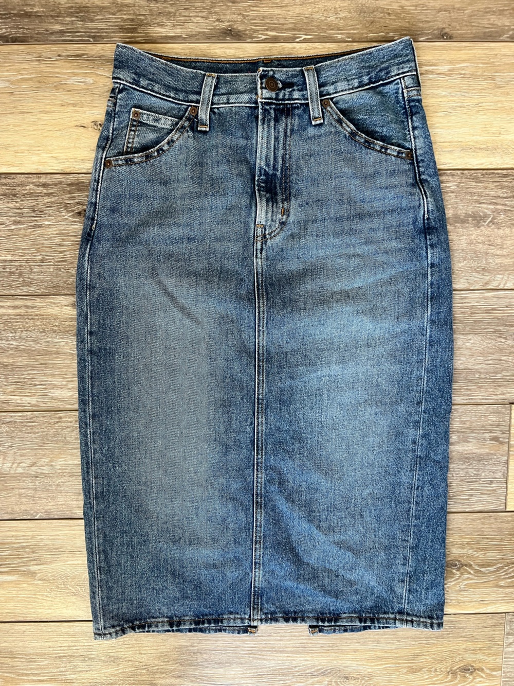 Levi's Blue Denim Midi Skirt Size 26